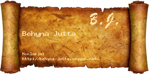 Behyna Jutta névjegykártya
